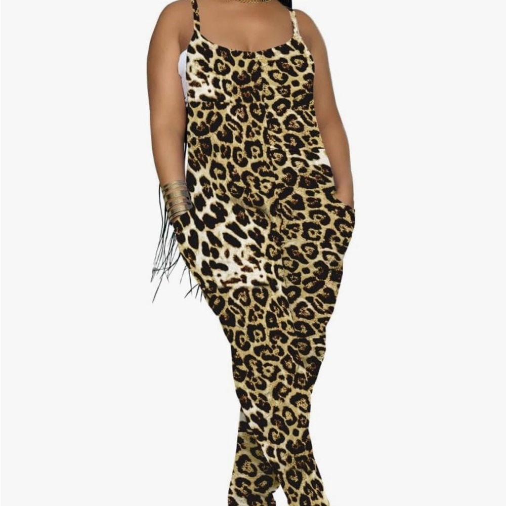 Leopard Print Jumpsuit-With Pockets!!!!!!